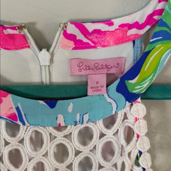 Lilly Pulitzer Floral Sleeveless Dress with crochet Detail - Picture 7 of 12